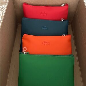 Lacoste Travel Pouch with Essentials RED Bag. NEW